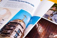 Дизайн элементов оформления разворота юбилейной книги 30 лет Мегаполис