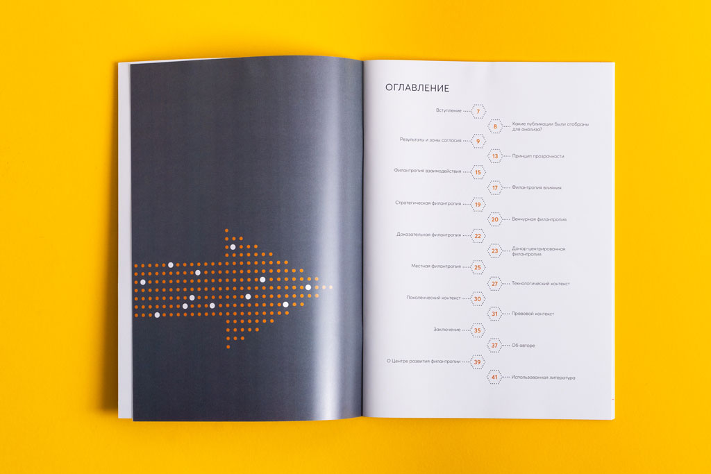 Дизайн содержания брошюры Будущее филантропии: ключевые тренды. Благотворительный фонд Владимира Потанина